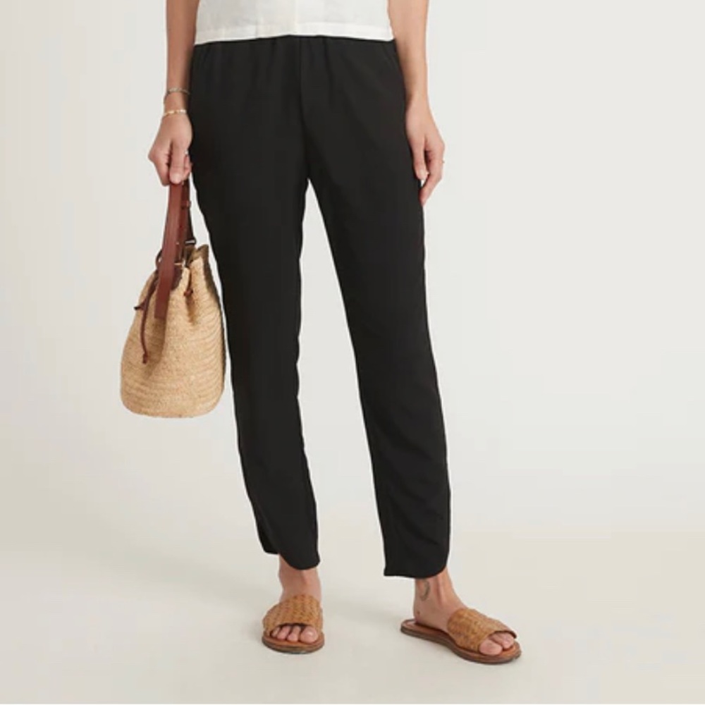 Marine Layer Re-Spun Allison Pant in black.